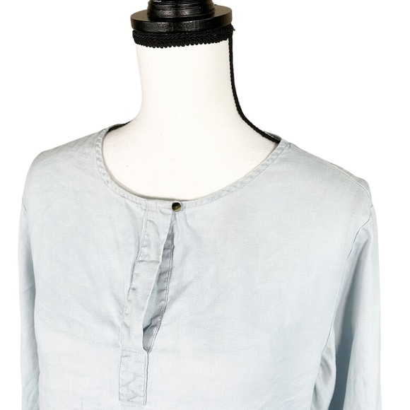 J Jill Light Blue Linen Embroidery Tunic - Picture 7 of 7